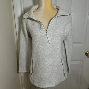 Soft Surroundings Westport Boucle Quarter Zip Petite Pullover